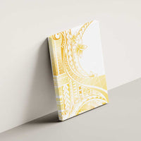 Samoa Siapo Mamanu Canvas Wall Art Plumeria Fancy Gold Motifs LT7 - Polynesian Pride
