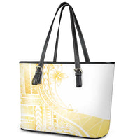 Samoa Siapo Mamanu Leather Tote Bag Plumeria Fancy Gold Motifs LT7 - Polynesian Pride