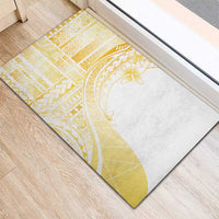 Samoa Siapo Mamanu Rubber Doormat Plumeria Fancy Gold Motifs LT7 - Polynesian Pride