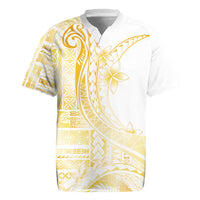 Samoa Siapo Mamanu Rugby Jersey Plumeria Fancy Gold Motifs LT7 Gold - Polynesian Pride