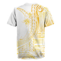 Samoa Siapo Mamanu Rugby Jersey Plumeria Fancy Gold Motifs LT7 - Polynesian Pride