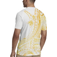 Samoa Siapo Mamanu Rugby Jersey Plumeria Fancy Gold Motifs LT7 - Polynesian Pride