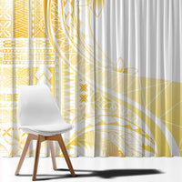 Samoa Siapo Mamanu Window Curtain Plumeria Fancy Gold Motifs LT7 - Polynesian Pride