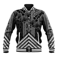 Aotearoa Taniko Pattern Baseball Jacket Poutama Mix Kowhai Flowers LT7 Unisex Grey - Polynesian Pride
