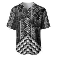 Aotearoa Taniko Pattern Baseball Jersey Poutama Mix Kowhai Flowers