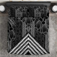 Aotearoa Taniko Pattern Bedding Set Poutama Mix Kowhai Flowers