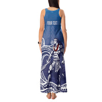 Samoa Manuia le Aso Tuto'atasi Siapo Motif Tank Maxi Dress Warrior with Nifo Oti LT7 - Polynesian Pride