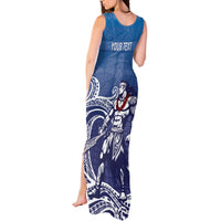 Samoa Manuia le Aso Tuto'atasi Siapo Motif Tank Maxi Dress Warrior with Nifo Oti LT7 - Polynesian Pride