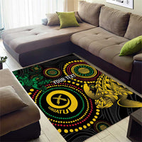 Vanuatu Personalized Aboriginal Arts Area Rug Turtle and Iguana Special - Polynesian Pride