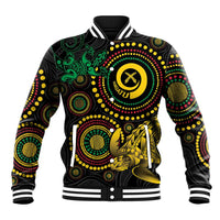 Vanuatu Personalized Aboriginal Arts Baseball Jacket Turtle and Iguana Special LT7 Unisex Colorful - Polynesian Pride
