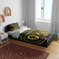 Vanuatu Personalized Aboriginal Arts Bedding Set Turtle and Iguana Special - Polynesian Pride