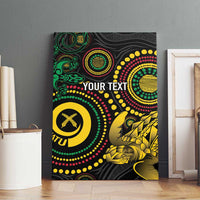 Vanuatu Personalized Aboriginal Arts Canvas Wall Art Turtle and Iguana Special LT7 - Polynesian Pride