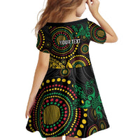 Vanuatu Personalized Aboriginal Arts Family Matching Mermaid Dress and Hawaiian Shirt Turtle and Iguana Special LT7 - Polynesian Pride
