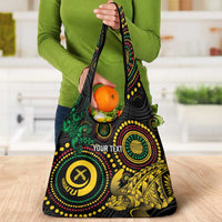 Vanuatu Personalized Aboriginal Arts Grocery Bag Turtle and Iguana Special - Polynesian Pride