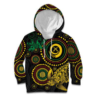Vanuatu Personalized Aboriginal Arts Kid Hoodie Turtle and Iguana Special LT7 Hoodie Colorful - Polynesian Pride