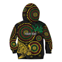 Vanuatu Personalized Aboriginal Arts Kid Hoodie Turtle and Iguana Special LT7 - Polynesian Pride