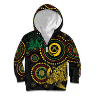 Vanuatu Personalized Aboriginal Arts Kid Hoodie Turtle and Iguana Special LT7 Zip Hoodie Colorful - Polynesian Pride