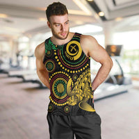 Vanuatu Personalized Aboriginal Arts Men Tank Top Turtle and Iguana Special LT7 Colorful - Polynesian Pride