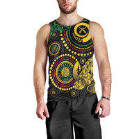 Vanuatu Personalized Aboriginal Arts Men Tank Top Turtle and Iguana Special LT7 - Polynesian Pride