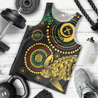 Vanuatu Personalized Aboriginal Arts Men Tank Top Turtle and Iguana Special LT7 - Polynesian Pride