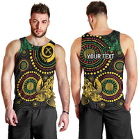 Vanuatu Personalized Aboriginal Arts Men Tank Top Turtle and Iguana Special LT7 - Polynesian Pride