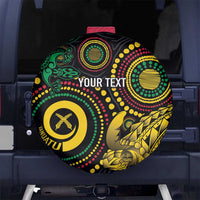 Vanuatu Personalized Aboriginal Arts Spare Tire Cover Turtle and Iguana Special - Polynesian Pride