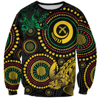 Vanuatu Personalized Aboriginal Arts Sweatshirt Turtle and Iguana Special LT7 Unisex Colorful - Polynesian Pride