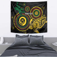 Vanuatu Personalized Aboriginal Arts Tapestry Turtle and Iguana Special - Polynesian Pride