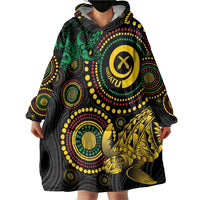 Vanuatu Personalized Aboriginal Arts Wearable Blanket Hoodie Turtle and Iguana Special - Polynesian Pride