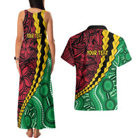 Vanuatu Personalized Tribal Couples Matching Tank Maxi Dress and Hawaiian Shirt Aboriginal Inspired Mix Style LT7 - Polynesian Pride