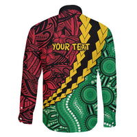 Vanuatu Personalized Tribal Family Matching Long Sleeve Bodycon Dress and Hawaiian Shirt Aboriginal Inspired Mix Style - Polynesian Pride