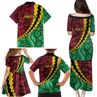 Vanuatu Personalized Tribal Family Matching Puletasi and Hawaiian Shirt Aboriginal Inspired Mix Style LT7 - Polynesian Pride