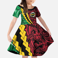 Vanuatu Personalized Tribal Family Matching Short Sleeve Bodycon Dress and Hawaiian Shirt Aboriginal Inspired Mix Style - Polynesian Pride