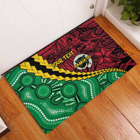 Vanuatu Personalized Tribal Rubber Doormat Aboriginal Inspired Mix Style LT7 - Polynesian Pride