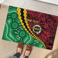 Vanuatu Personalized Tribal Rubber Doormat Aboriginal Inspired Mix Style LT7 - Polynesian Pride