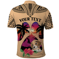 Personalised Polynesian Polo Shirt Dog Lover With Beagle - Sunset At The Beach LT7 - Polynesian Pride