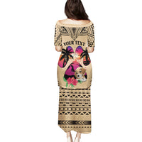 Personalised Polynesian Puletasi Dog Lover With Beagle - Sunset At The Beach LT7 - Polynesian Pride