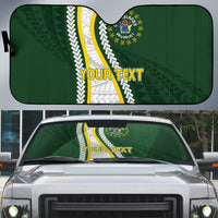 Cook Islands Rugby Personalized Avaiki Auto Sun Shade GO Kuki LT7 Green - Polynesian Pride