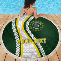 Cook Islands Rugby Personalized Avaiki Beach Blanket GO Kuki LT7 - Polynesian Pride