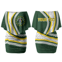 Cook Islands Rugby Personalized Avaiki Couples Matching Off Shoulder Short Dress and Long Sleeve Button Shirt GO Kuki LT7 - Polynesian Pride