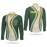 Cook Islands Rugby Personalized Avaiki Couples Matching Summer Maxi Dress and Long Sleeve Button Shirt GO Kuki LT7 - Polynesian Pride
