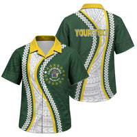 Cook Islands Rugby Personalized Avaiki Family Matching Puletasi and Hawaiian Shirt GO Kuki LT7 Son's Shirt Green - Polynesian Pride