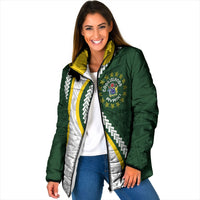 Cook Islands Rugby Personalized Avaiki Padded Jacket GO Kuki LT7 Women Green - Polynesian Pride