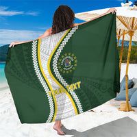Cook Islands Rugby Personalized Avaiki Sarong GO Kuki LT7 One Size 44 x 66 inches Green - Polynesian Pride