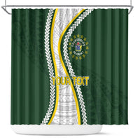 Cook Islands Rugby Personalized Avaiki Shower Curtain GO Kuki LT7 Green - Polynesian Pride