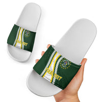Cook Islands Rugby Personalized Avaiki Slide Sandals GO Kuki LT7 - Polynesian Pride