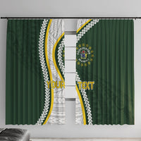 Cook Islands Rugby Personalized Avaiki Window Curtain GO Kuki LT7 With Hooks Green - Polynesian Pride
