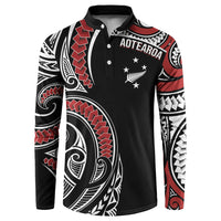 New Zealand Darts Personalized Hei Manaia Button Sweatshirt Classic Kowhaiwhai LT7 Black - Polynesian Pride