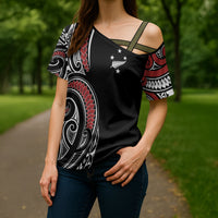 New Zealand Darts Personalized Hei Manaia Cross Shoulder Shirt Classic Kowhaiwhai LT7 - Polynesian Pride