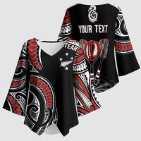 New Zealand Darts Personalized Hei Manaia Kimono Sleeve Blouse Classic Kowhaiwhai LT7 - Polynesian Pride